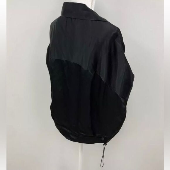 Zara - Oversized Satin Blouse Short Sleeve Shirt Cropped Drawstring - size XS-S - Picture 5 of 11